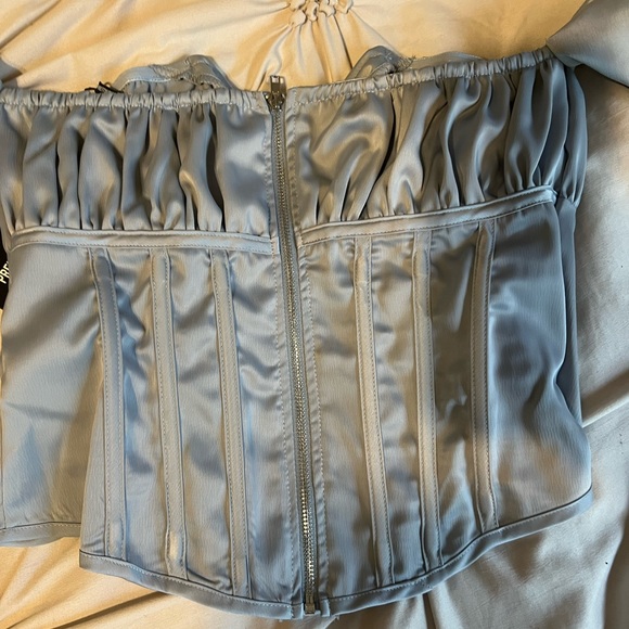 Dusty Blue Corset Top - Picture 10 of 11